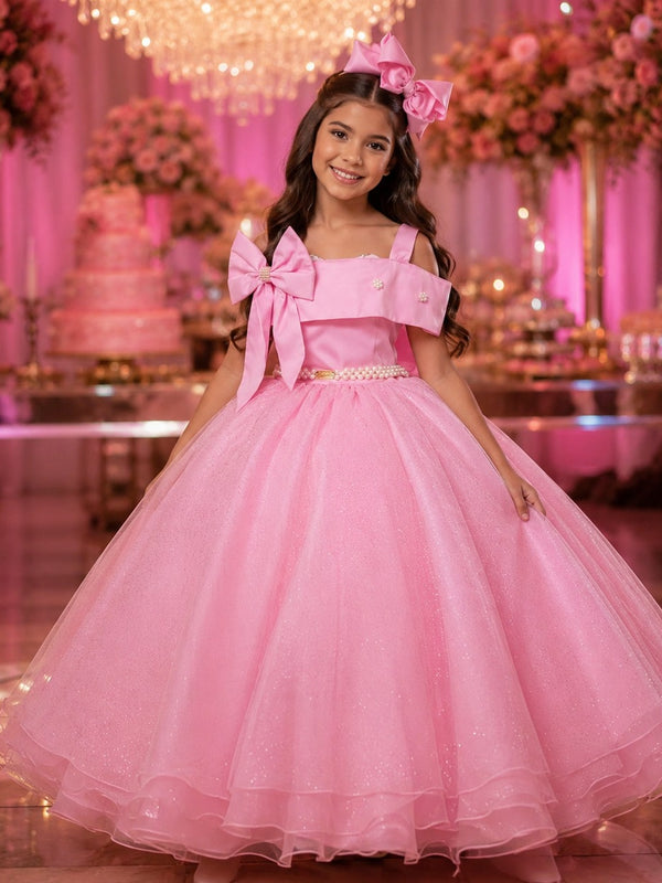 Vestido Longo Doce Elegância Banana Club Rosa