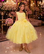 Vestido Juvenil Vila Lele Regata Flores Amarelo