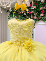 Vestido Juvenil Vila Lele Regata Flores Amarelo