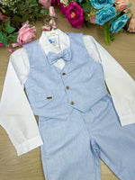 Conjunto Kanga Social Victor Colete Azul Bebe