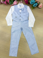 Conjunto Kanga Social Victor Colete Azul Bebe