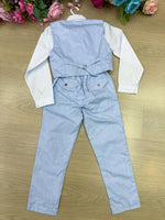 Conjunto Kanga Social Victor Colete Azul Bebe