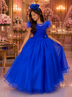 Vestido Mini Miss Longo Suzy Azul Royal