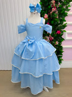 Vestido Banana Club Longo Safira Azul Bebe