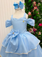 Vestido Banana Club Longo Safira Azul Bebe
