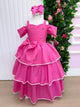 Vestido Banana Club Longo Safira Rosa Chiclete