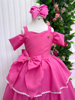 Vestido Banana Club Longo Safira Rosa Chiclete