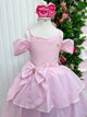 Vestido Banana Club Longo Safira Rosa Bebe