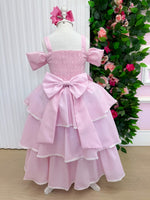 Vestido Banana Club Longo Safira Rosa Bebe