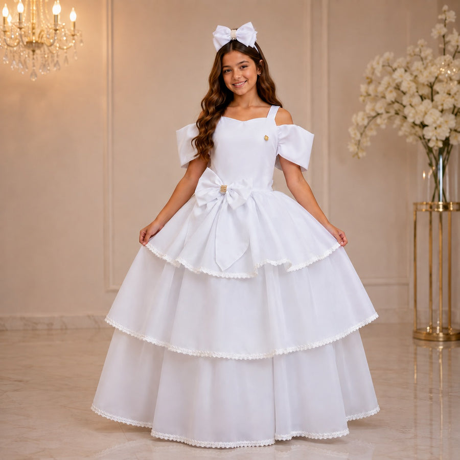 Vestido Banana Club Longo Safira Branco