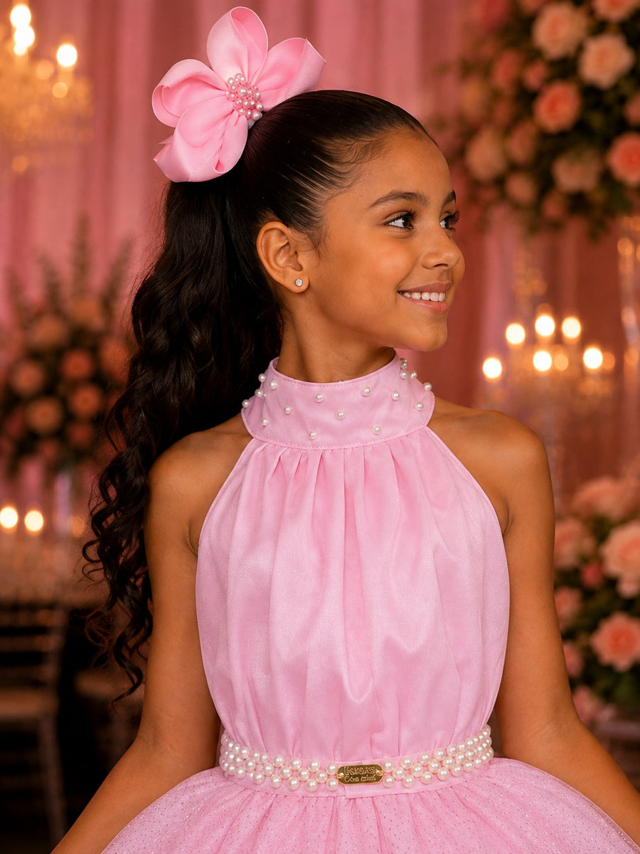 Vestido Banana Club Longo Âmbar Rosa bebe