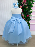 Vestido Banana Club Longo Âmbar Azul Bebe