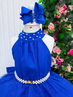 Vestido Banana Club Longo Âmbar Azul Royal