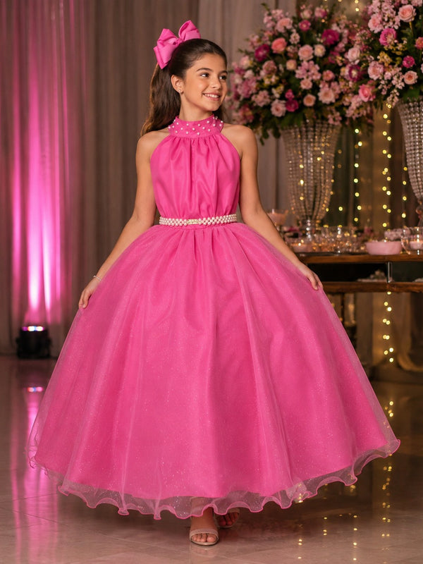 Vestido Longo Banana Club Âmbar Rosa Chiclete