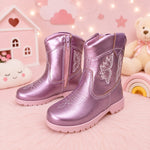 Bota/ Coturno Pitico Boiadeira Rosa Metalizado
