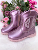 Bota/ Coturno Pitico Boiadeira Rosa Metalizado