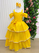 Vestido Banana Club Longo Safira Amarelo