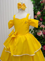 Vestido Banana Club Longo Safira Amarelo
