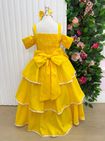 Vestido Banana Club Longo Safira Amarelo