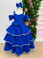 Vestido Banana Club Longo Safira Azul Royal