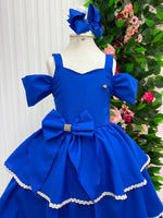 Vestido Banana Club Longo Safira Azul Royal