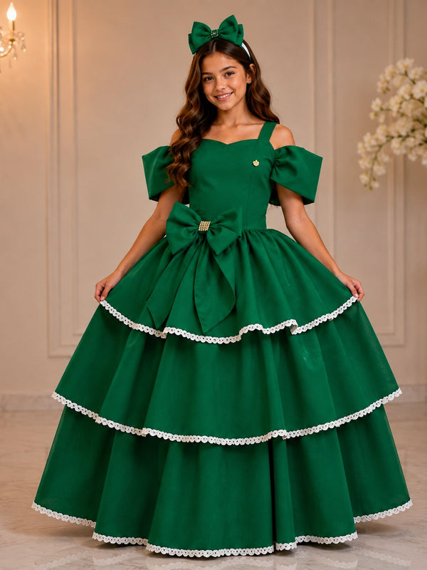 Vestido Banana Club Longo Safira Verde Bandeira
