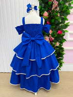 Vestido Banana Club Longo Safira Azul Royal