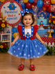 Romper/Vestido Princesa Belli Galinha Pintadinha Azul e Vermelho