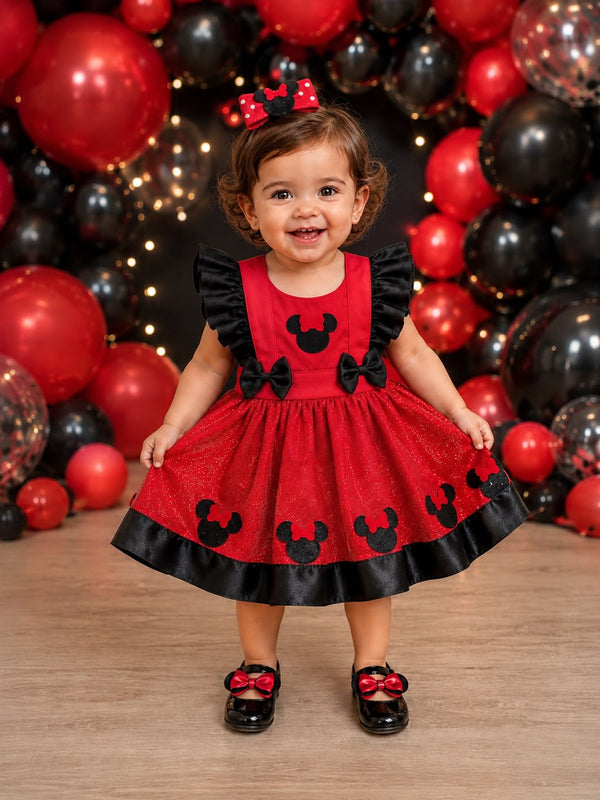 Romper/Vestido Princesa Belli Minnie/Minie Vermelho