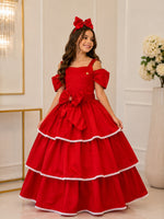 Vestido Banana Club Longo Safira Vermelho
