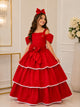 Vestido Banana Club Longo Safira Vermelho