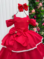 Vestido Banana Club Longo Safira Vermelho