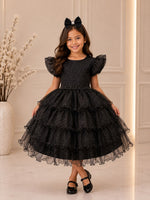 Vestido Ysa Kids Belinda Preto TAMANHO:4;COR:Preto