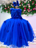 Vestido Juvenil Vila Lele Regata Flores Azul Royal