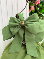 Vestido Banana Club Longo Doce Elegancia Verde Militar