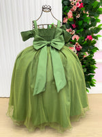 Vestido Banana Club Longo Doce Elegancia Verde Militar