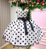 Vestido Ysa Kids Penelope Bolinhas Branco