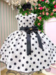Vestido Ysa Kids Penelope Bolinhas Branco