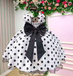 Vestido Ysa Kids Penelope Bolinhas Branco
