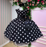 Vestido Ysa Kids Penelope Bolinhas Preto
