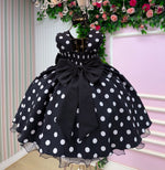 Vestido Ysa Kids Penelope Bolinhas Preto