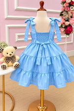 Vestido Blogueirinha Ursinho dos Sonhos Azul Bebe