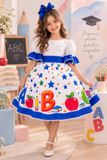 Vestido Marie Doce Formatura ABC Aquarela Azul Royal