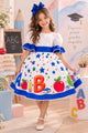 Vestido Marie Doce Formatura ABC Aquarela Azul Royal