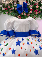 Vestido Marie Doce Formatura ABC Aquarela Azul Royal