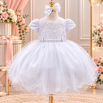Vestido Menina Bonita Bebe Alice Valentina Branco
