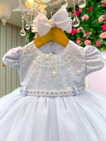 Vestido Menina Bonita Bebe Alice Valentina Branco