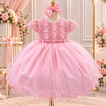 Vestido Menina Bonita Bebe Alice Vitória Rosa Bebe