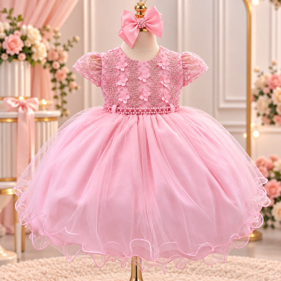 Vestido Menina Bonita Bebe Alice Vitória Rosa Bebe