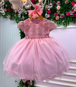 Vestido Menina Bonita Bebe Alice Vitória Rosa Bebe